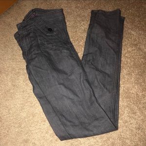 Lux Dark Wash Gray Skinny Jeans Sz 25